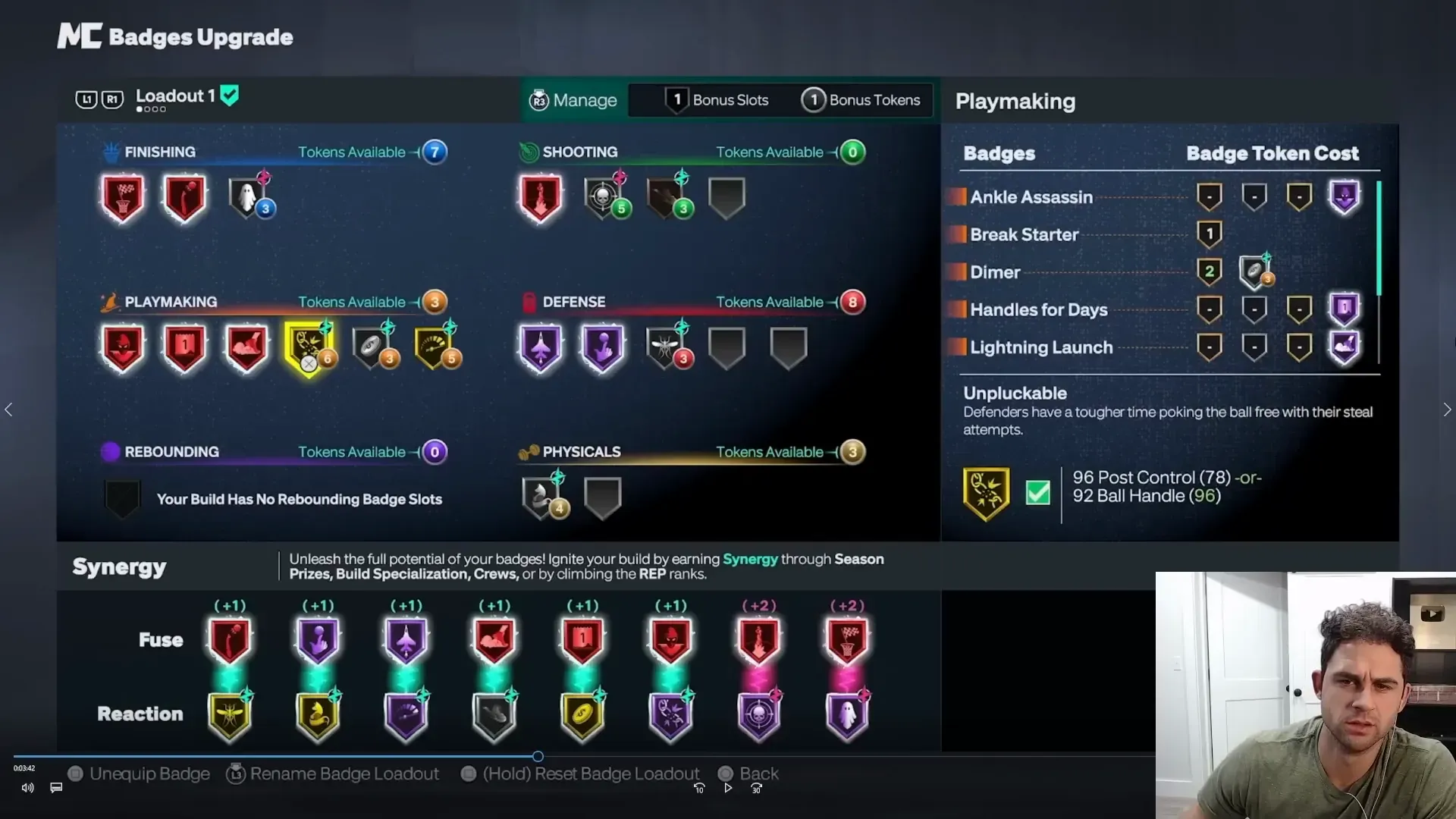 Badges Upgrade panel with Unpluckable selected and its poke-steal protection description.
